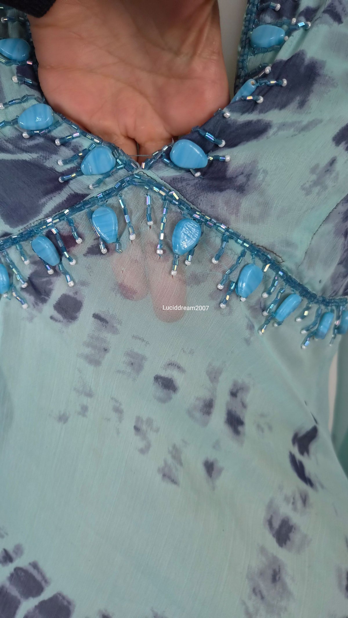 Robe de plage en voile bleue