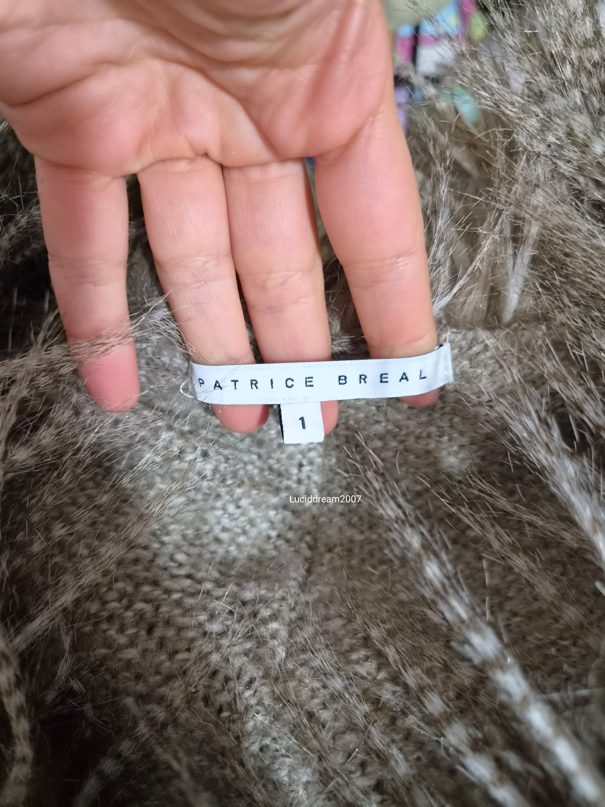 Veste effet patchwork col fausse fourrure