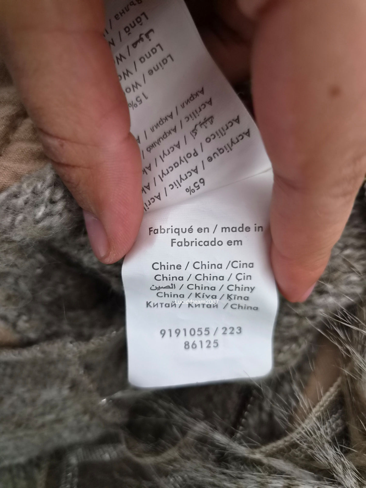 Veste effet patchwork col fausse fourrure