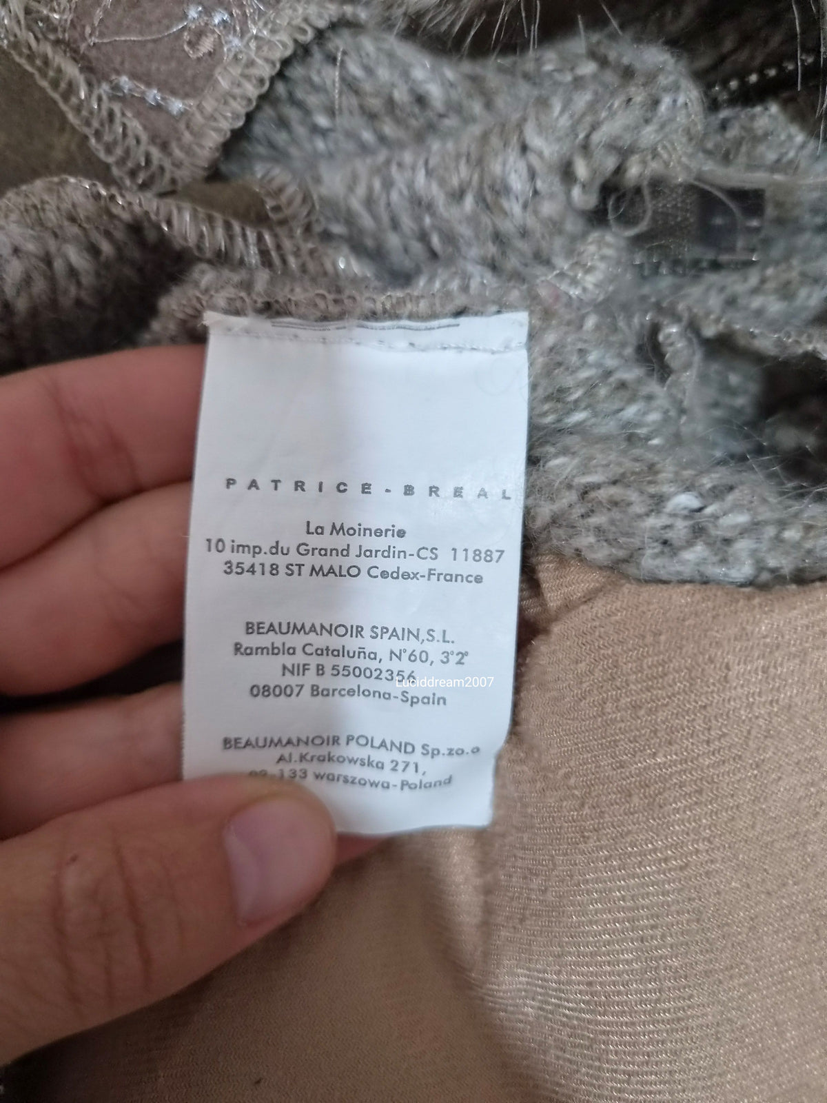 Veste effet patchwork col fausse fourrure