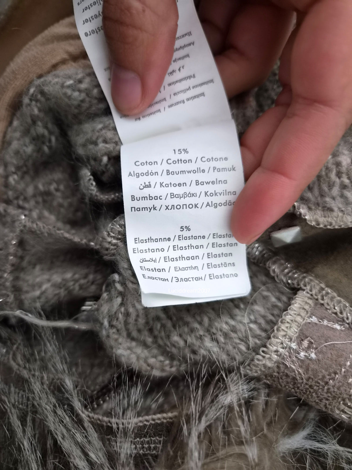 Veste effet patchwork col fausse fourrure