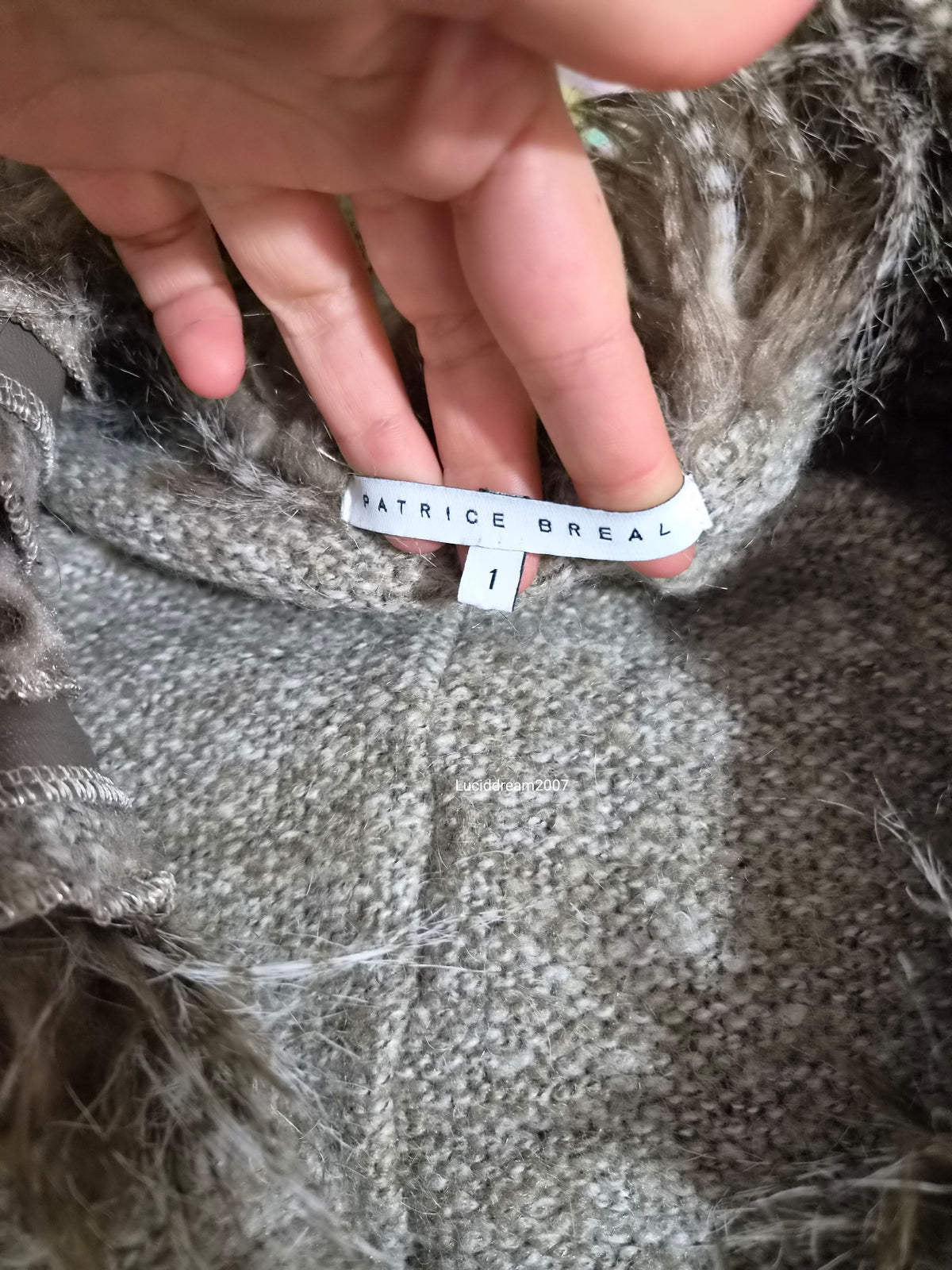 Veste taupe col fausse fourure