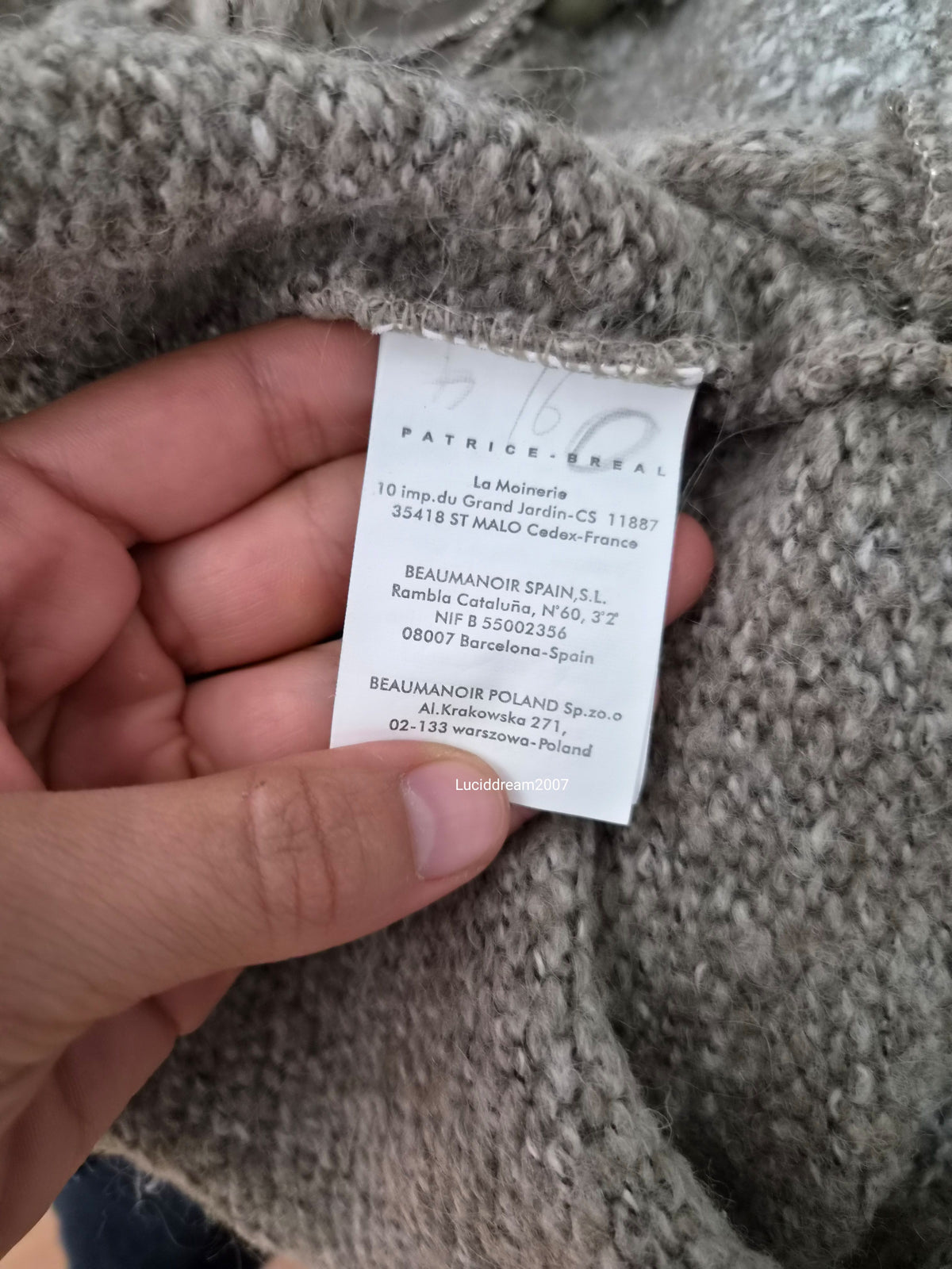 Veste taupe col fausse fourure