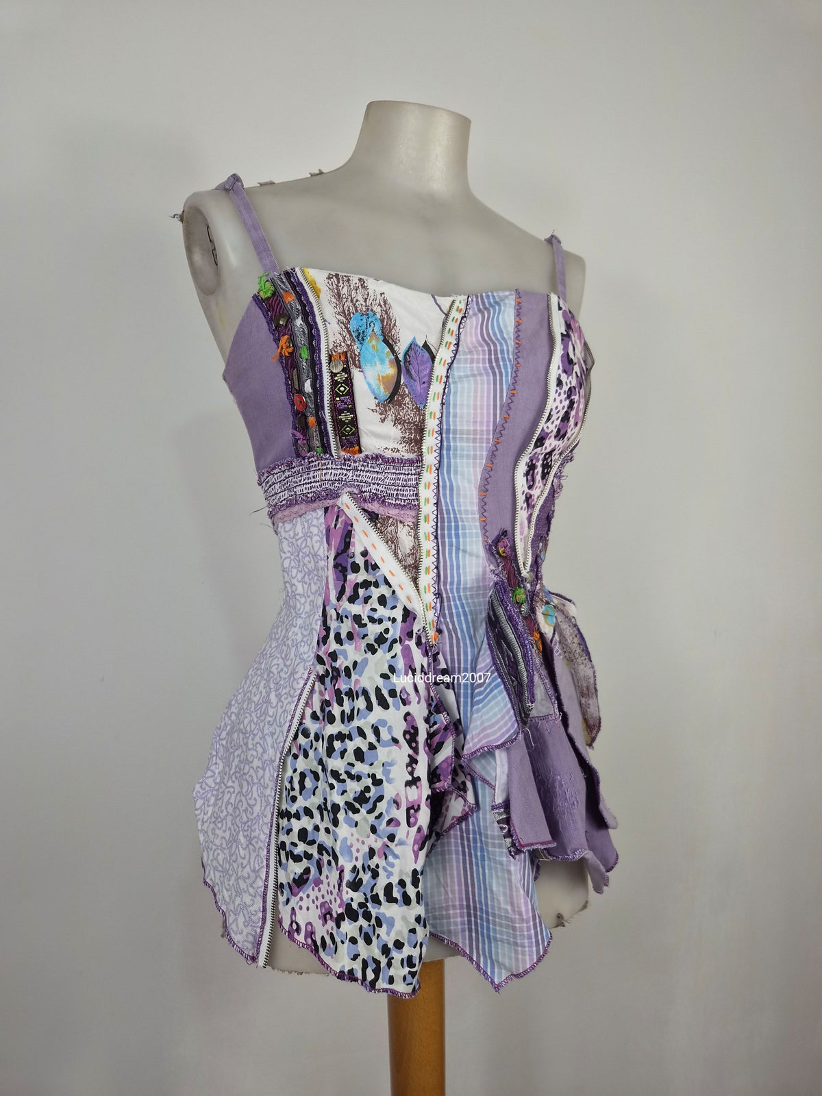Haut patchwork tons lila