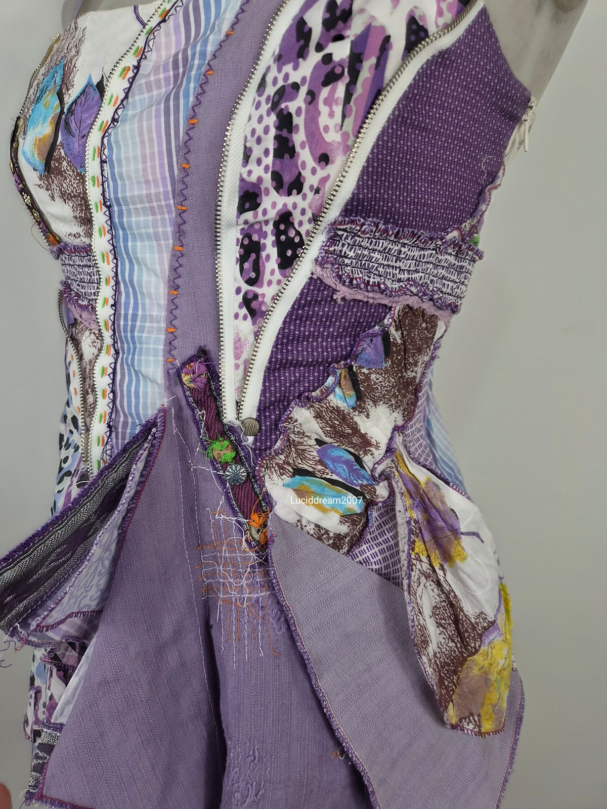 Haut patchwork tons lila