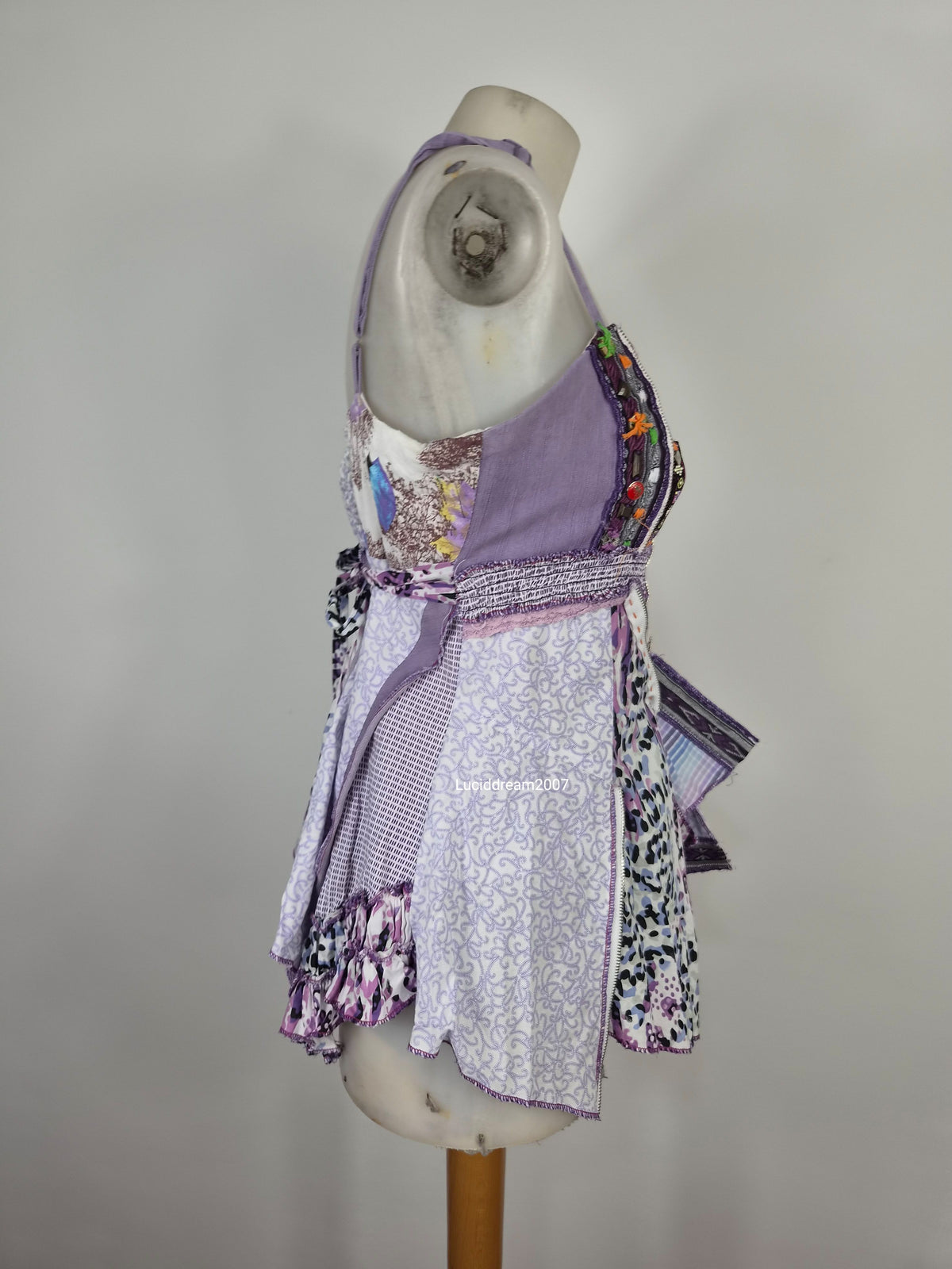 Haut patchwork tons lila