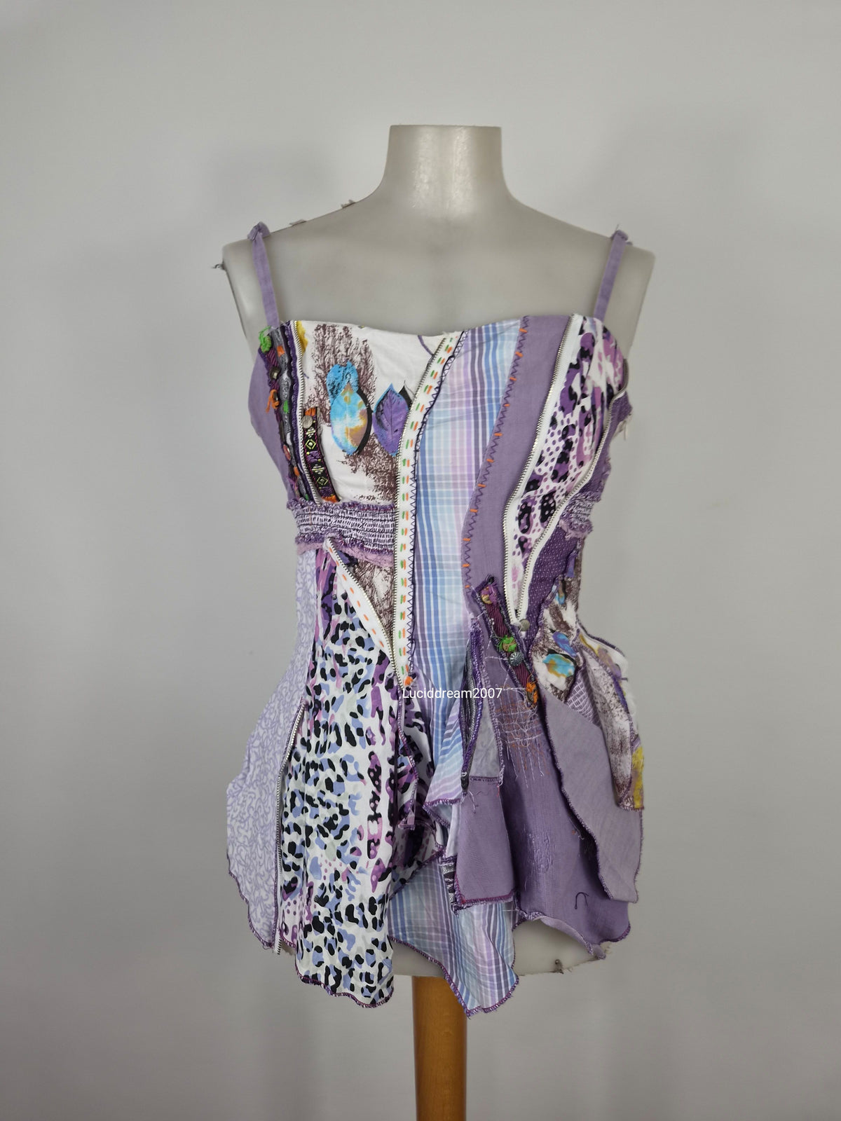Haut patchwork tons lila