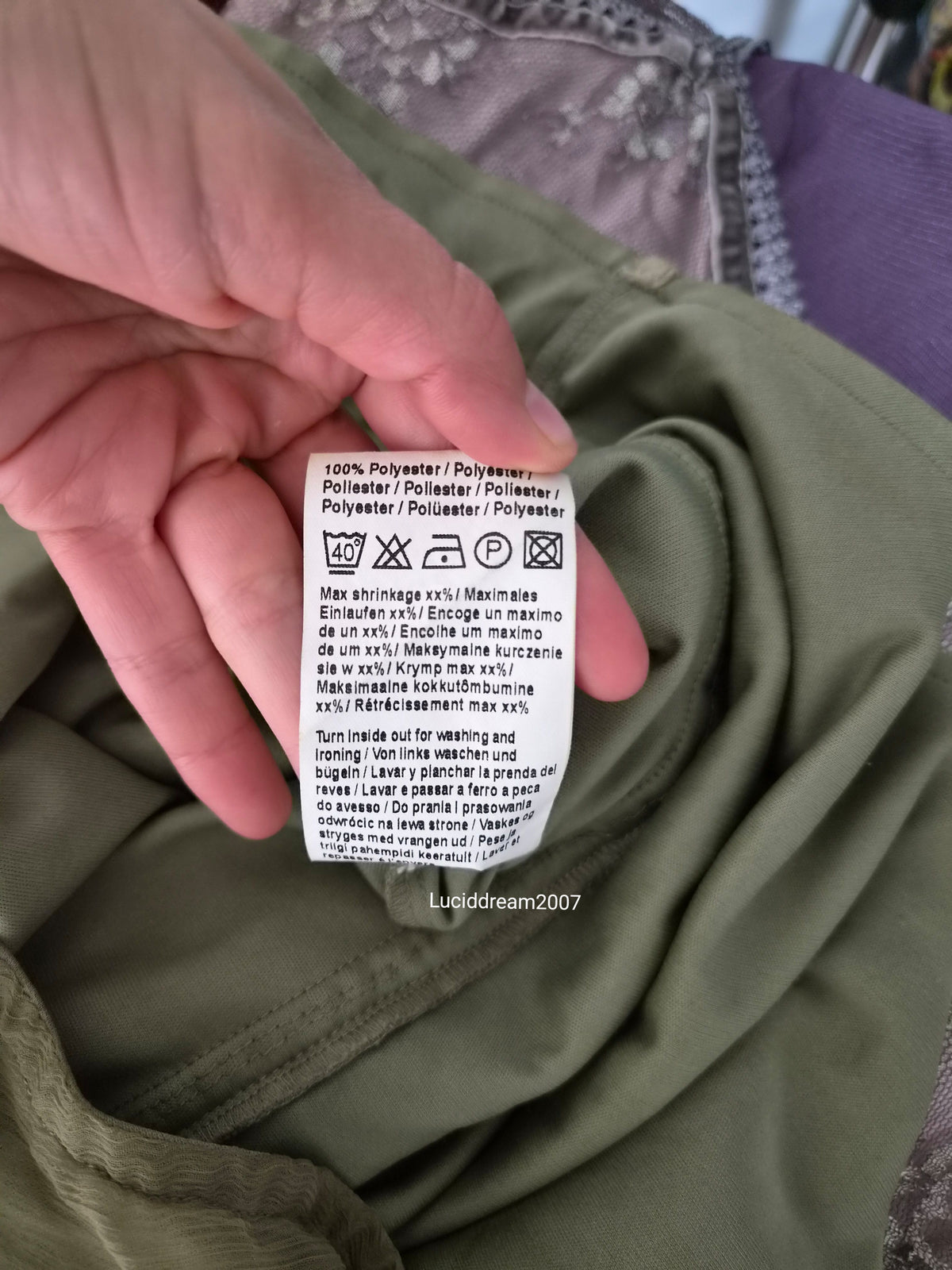 Haut en voile kaki avec broderies