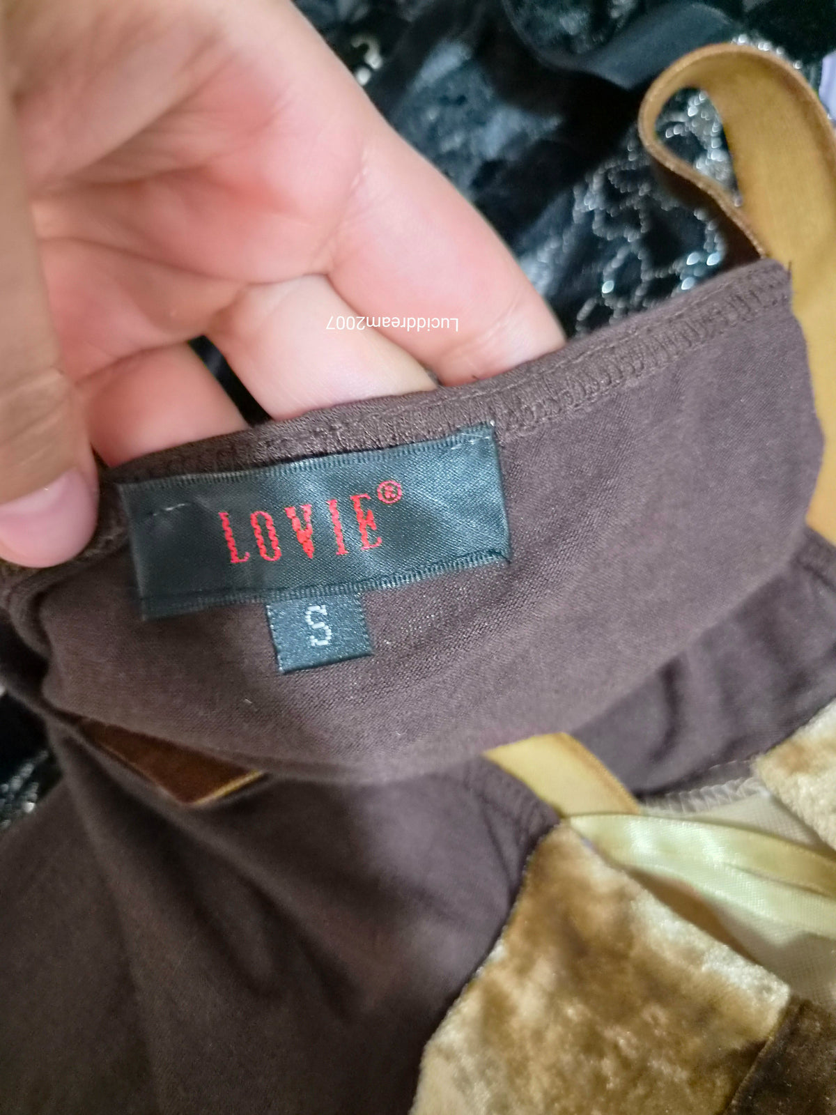 Haut esprit corset tons marron et doré
