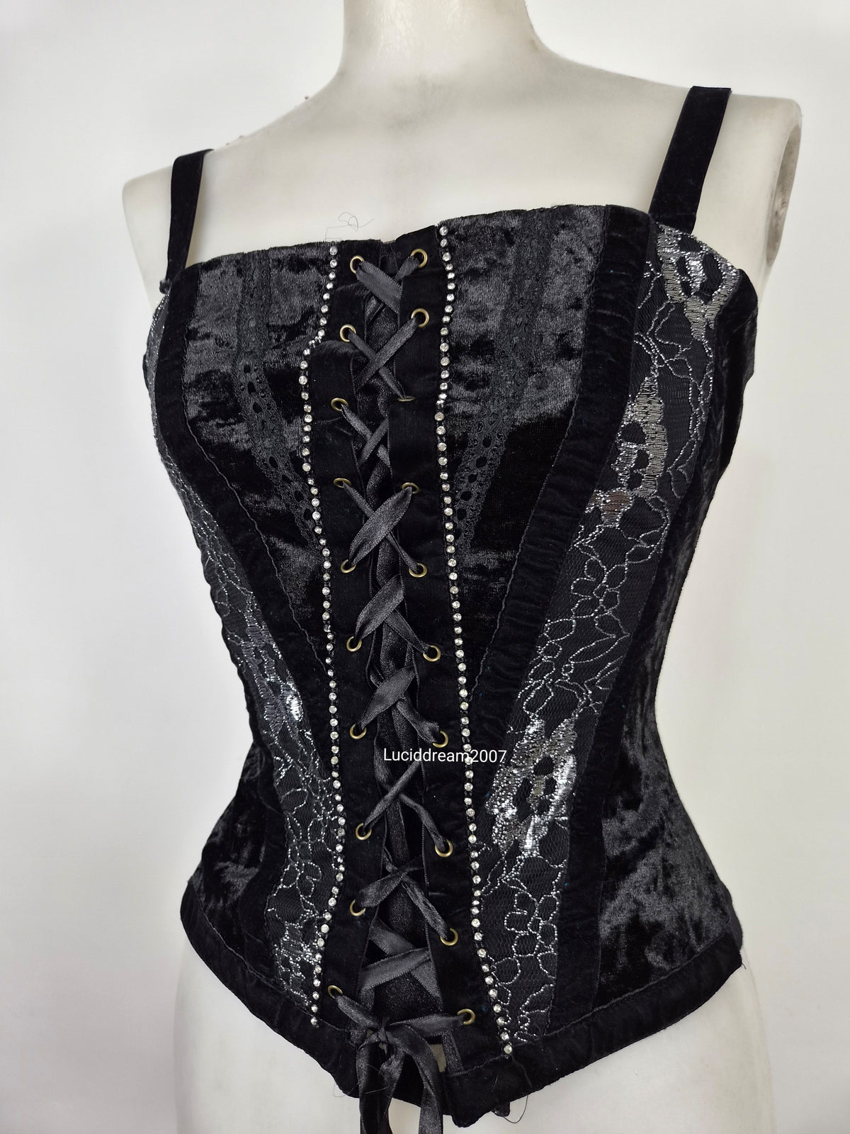 Haut esprit corset noir en velours