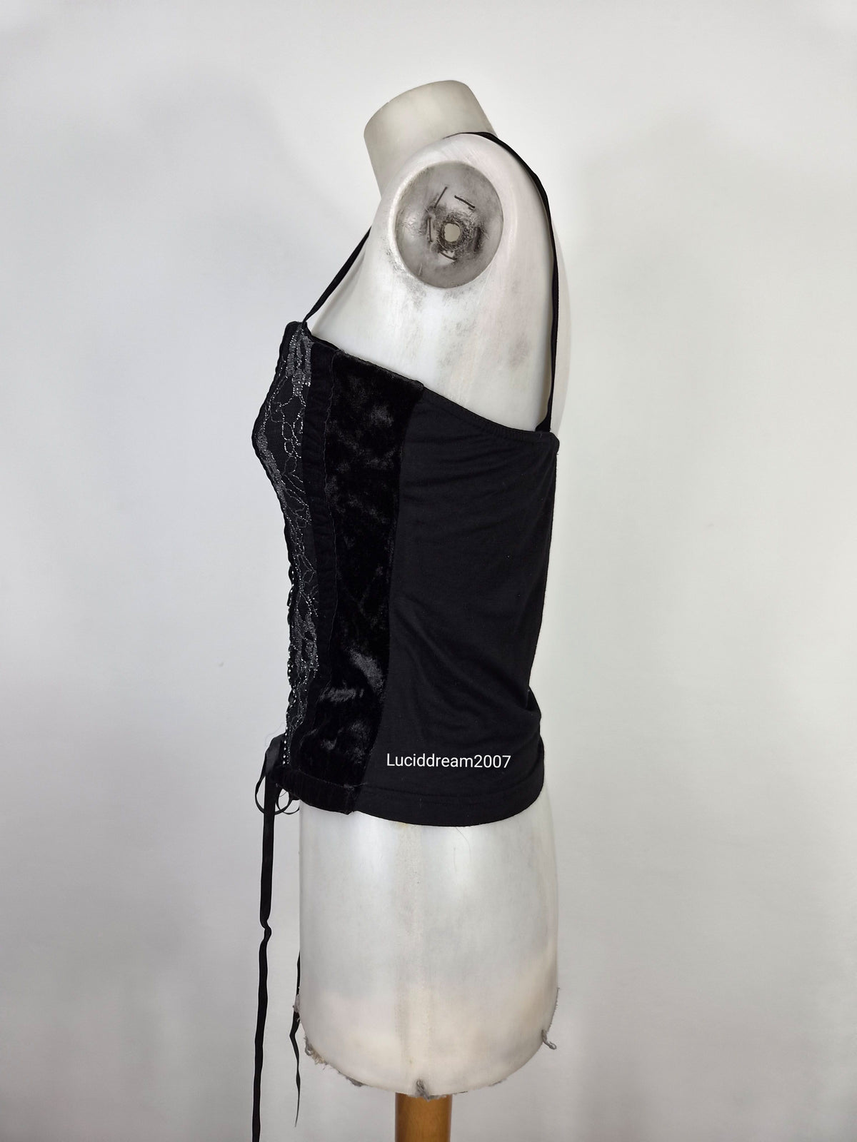 Haut esprit corset noir en velours