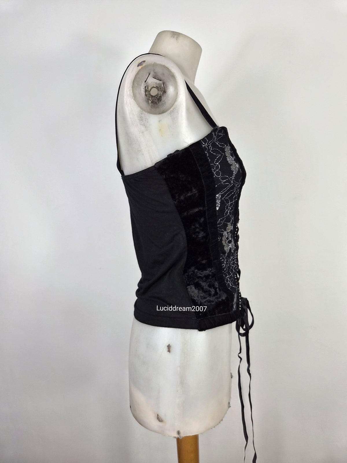 Haut esprit corset noir en velours