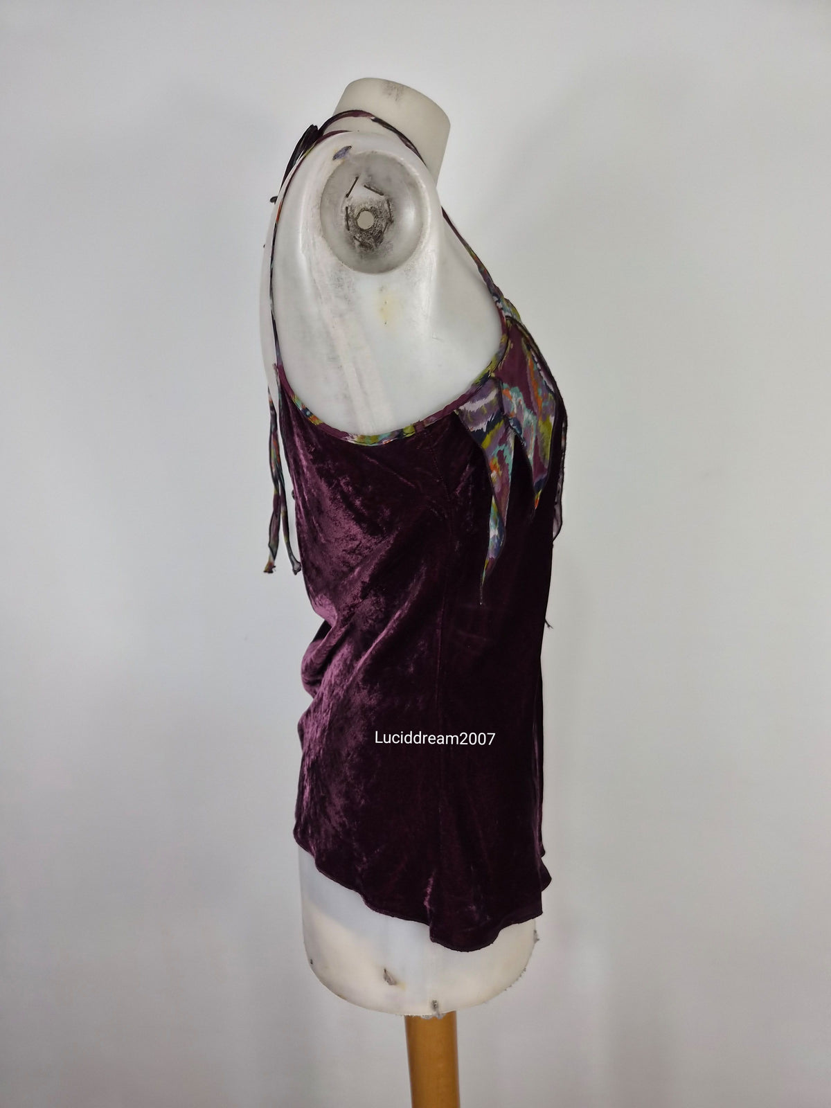Haut en velours et soie aubergine