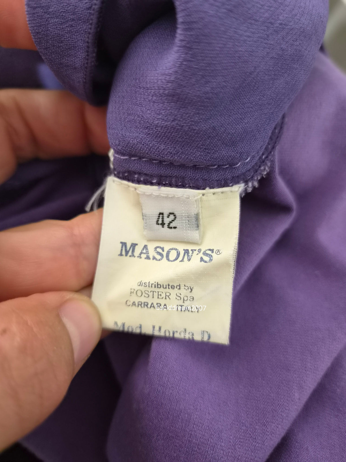 Haut violet soie brodée