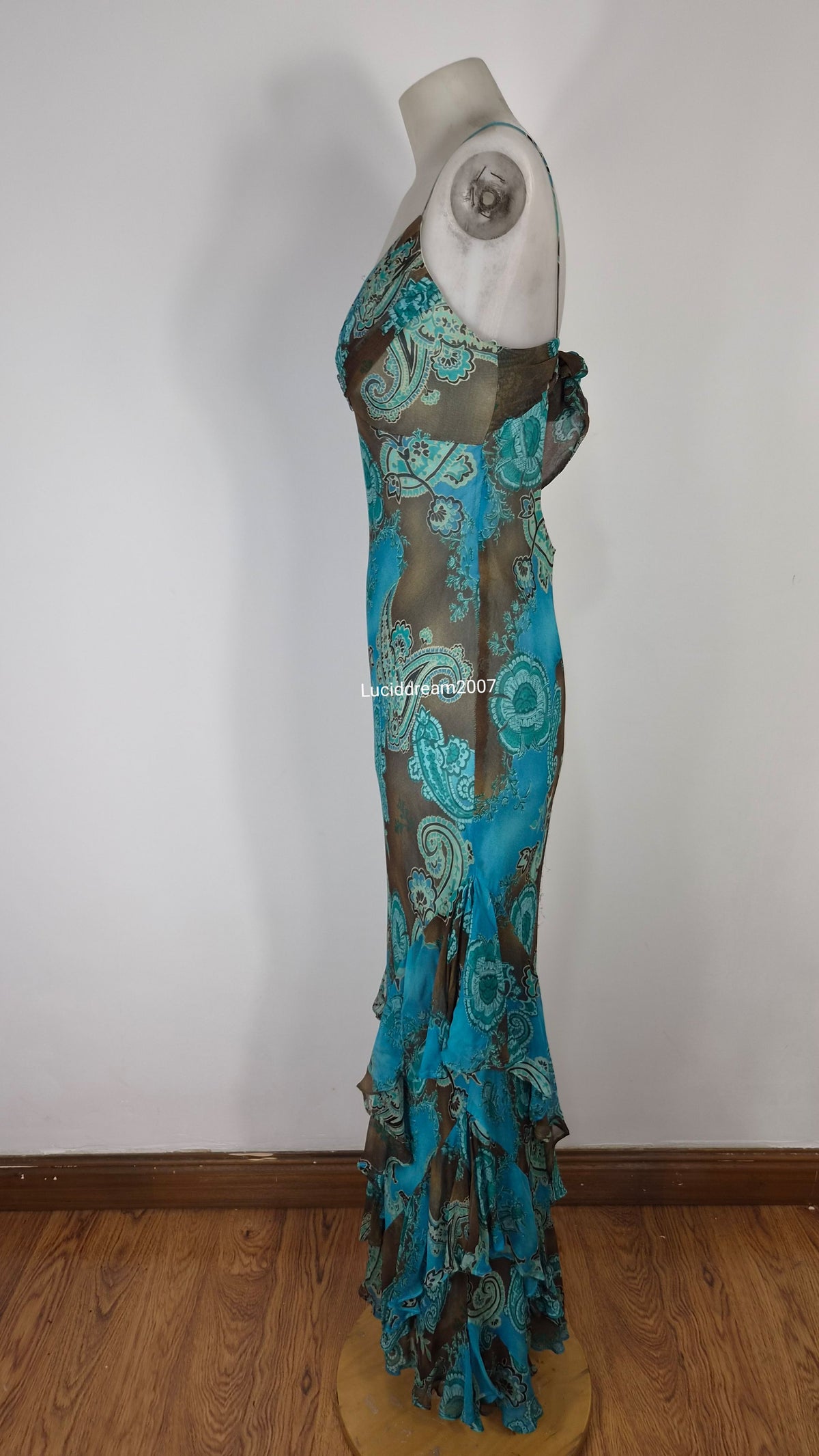 Robe en soie bleue Dave & Johnny