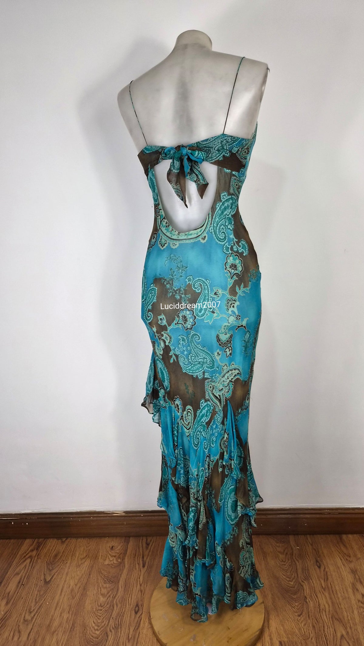 Robe en soie bleue Dave & Johnny