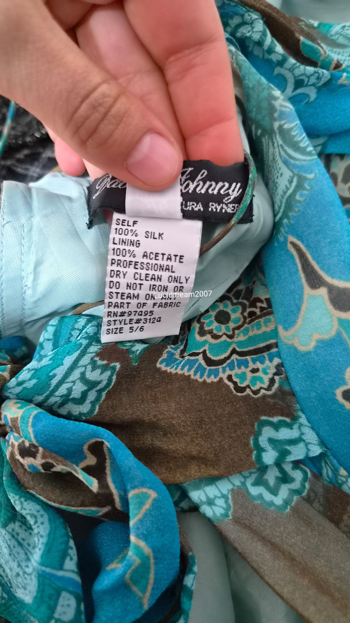 Robe en soie bleue Dave & Johnny