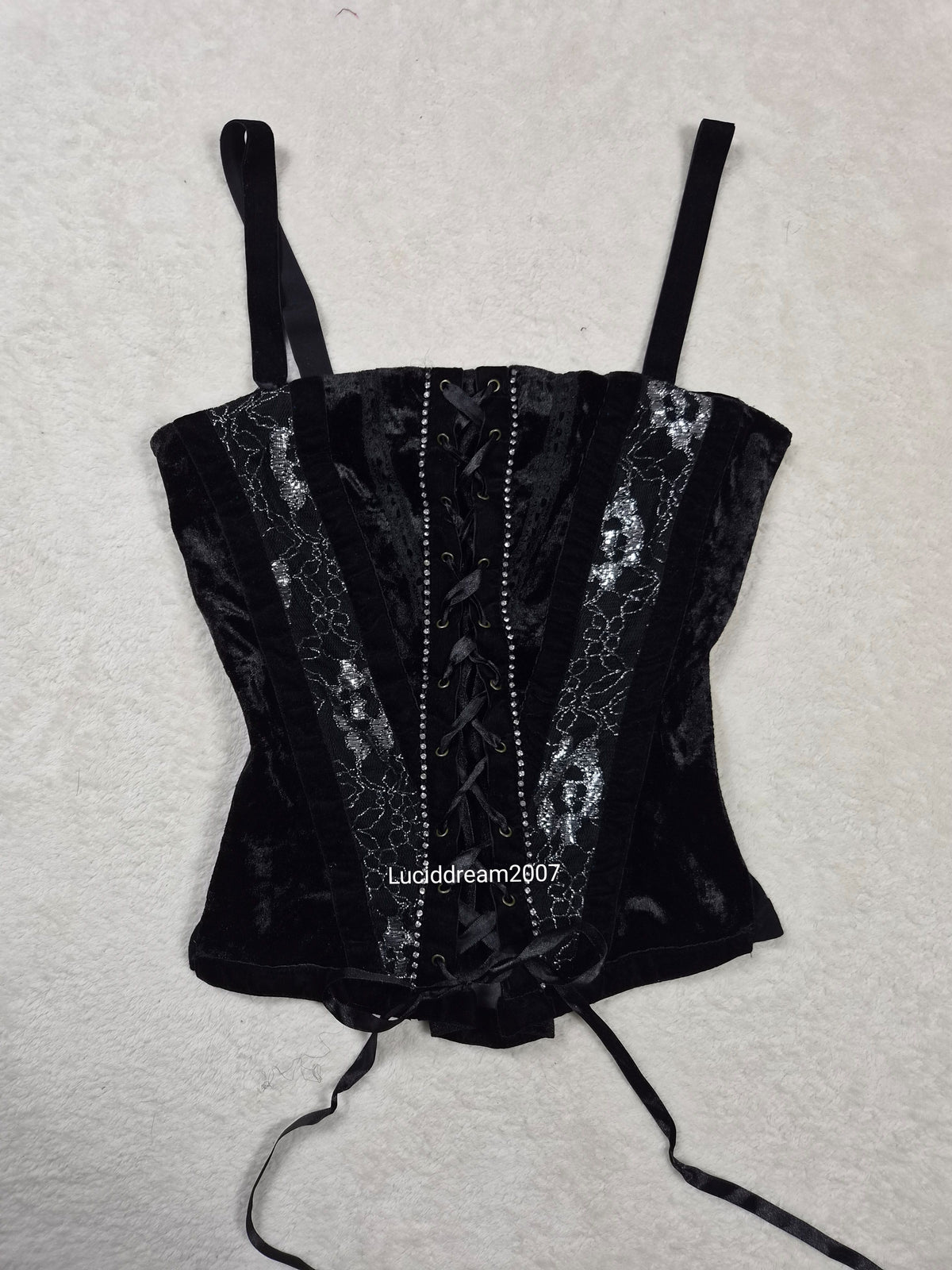 Haut esprit corset noir en velours