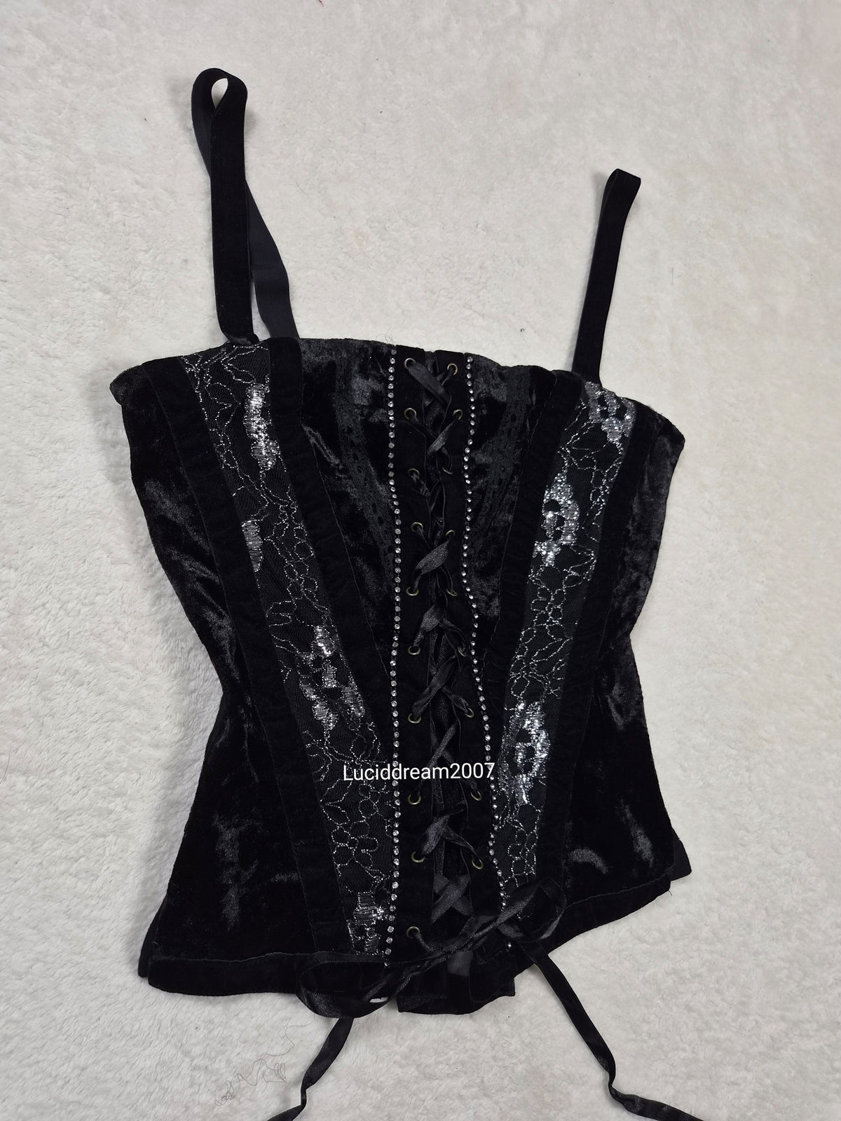Haut esprit corset noir en velours