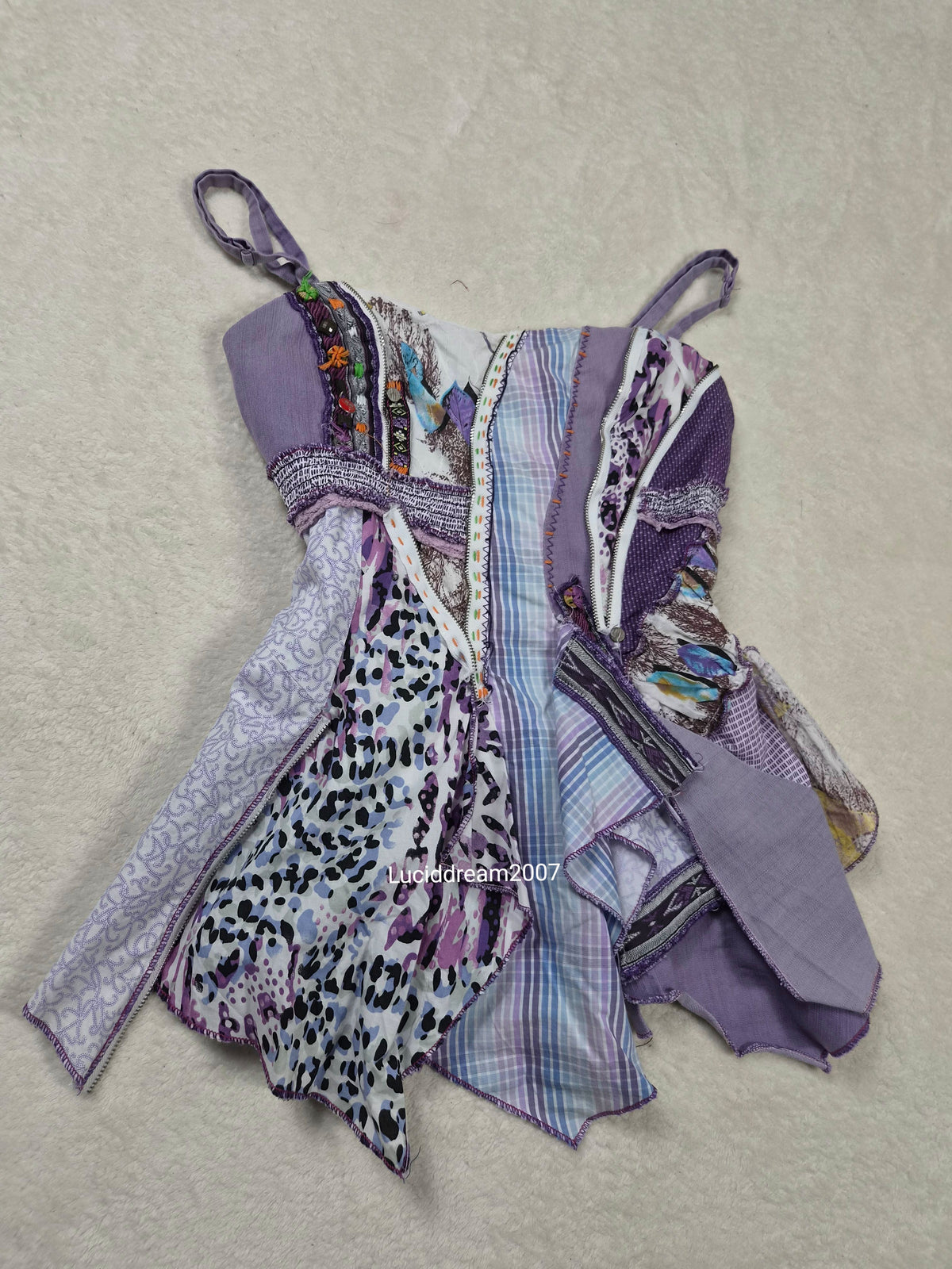 Haut patchwork tons lila