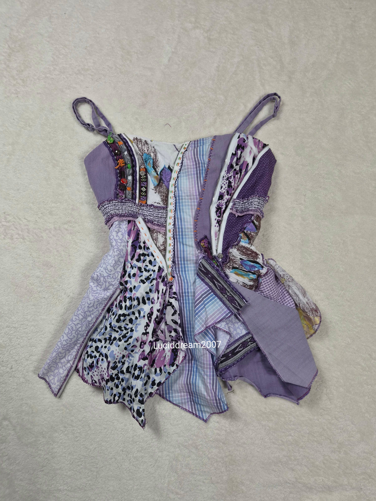 Haut patchwork tons lila