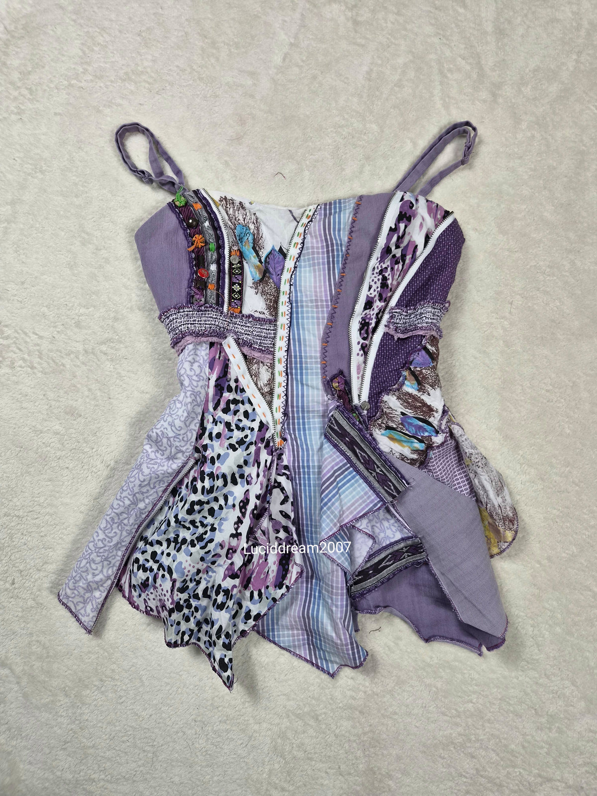 Haut patchwork tons lila