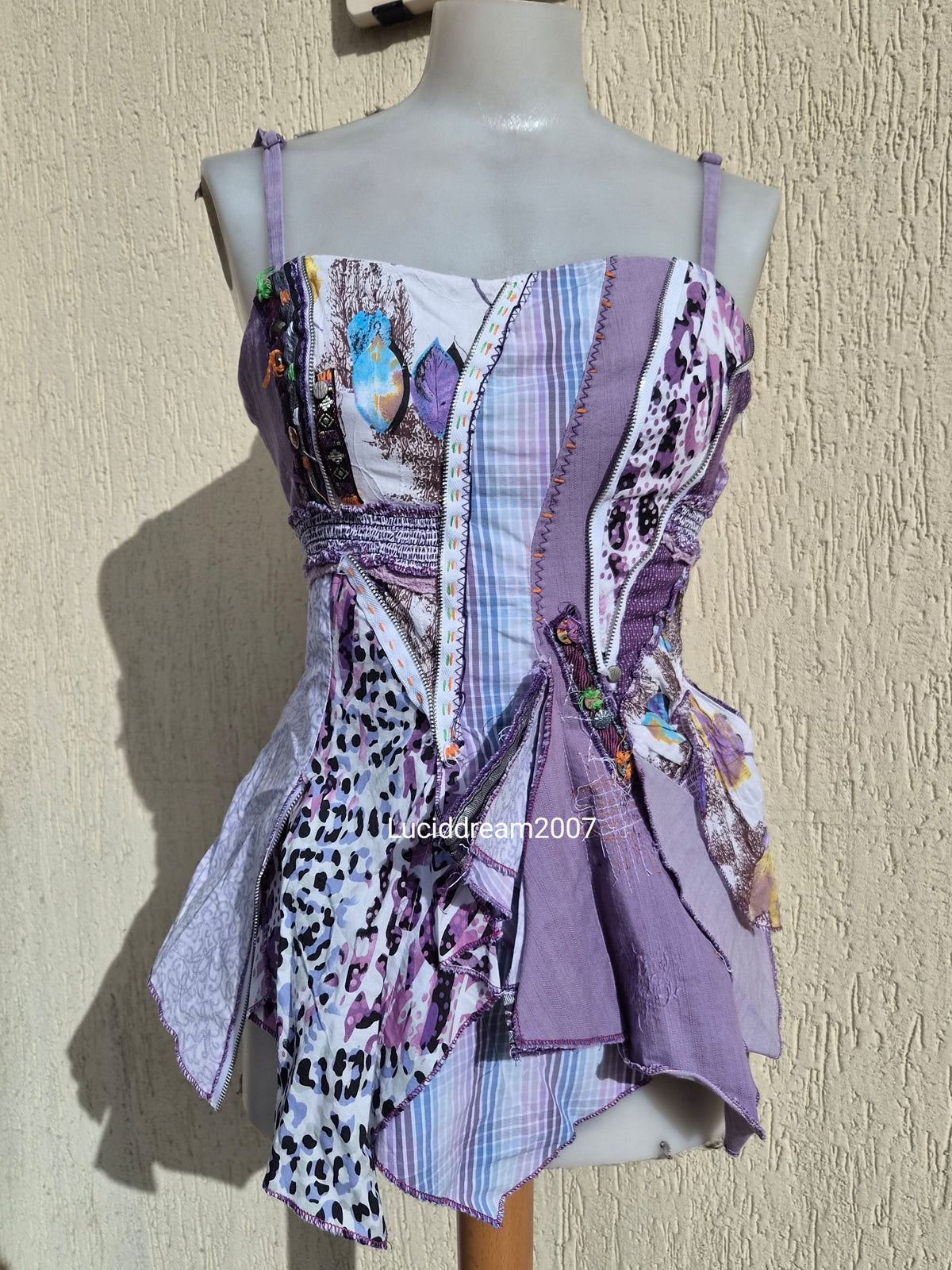 Haut patchwork tons lila