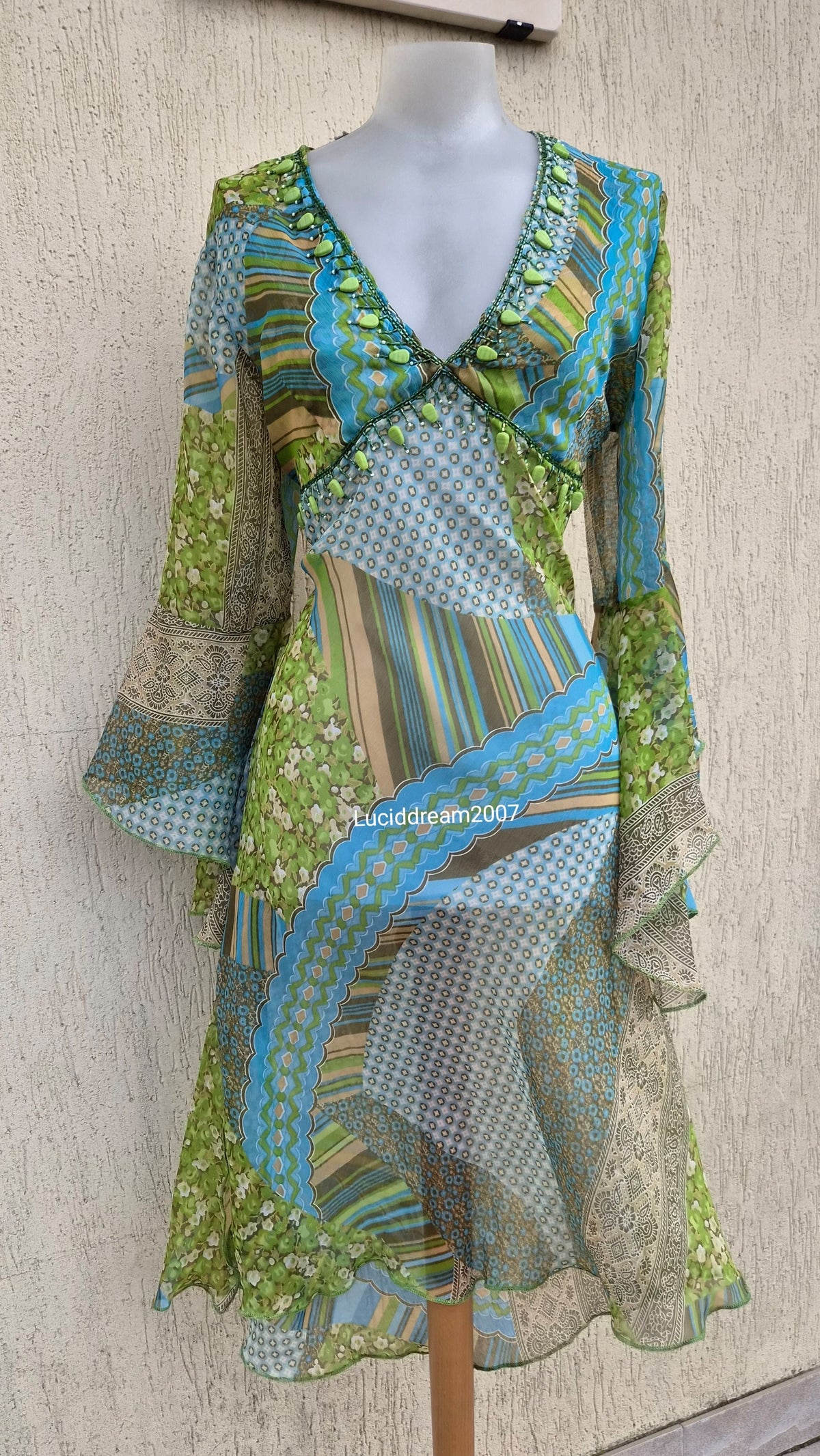 Robe de plage tons verts