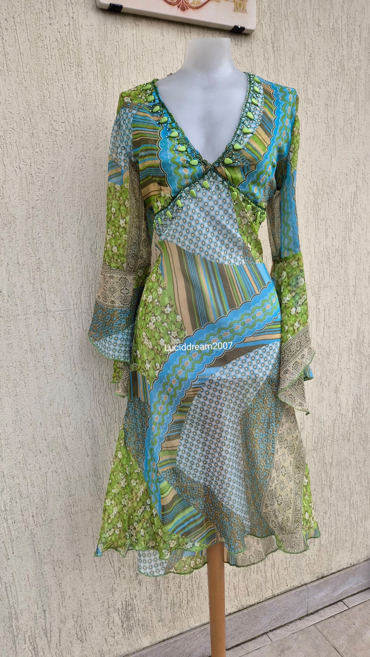 Robe de plage tons verts