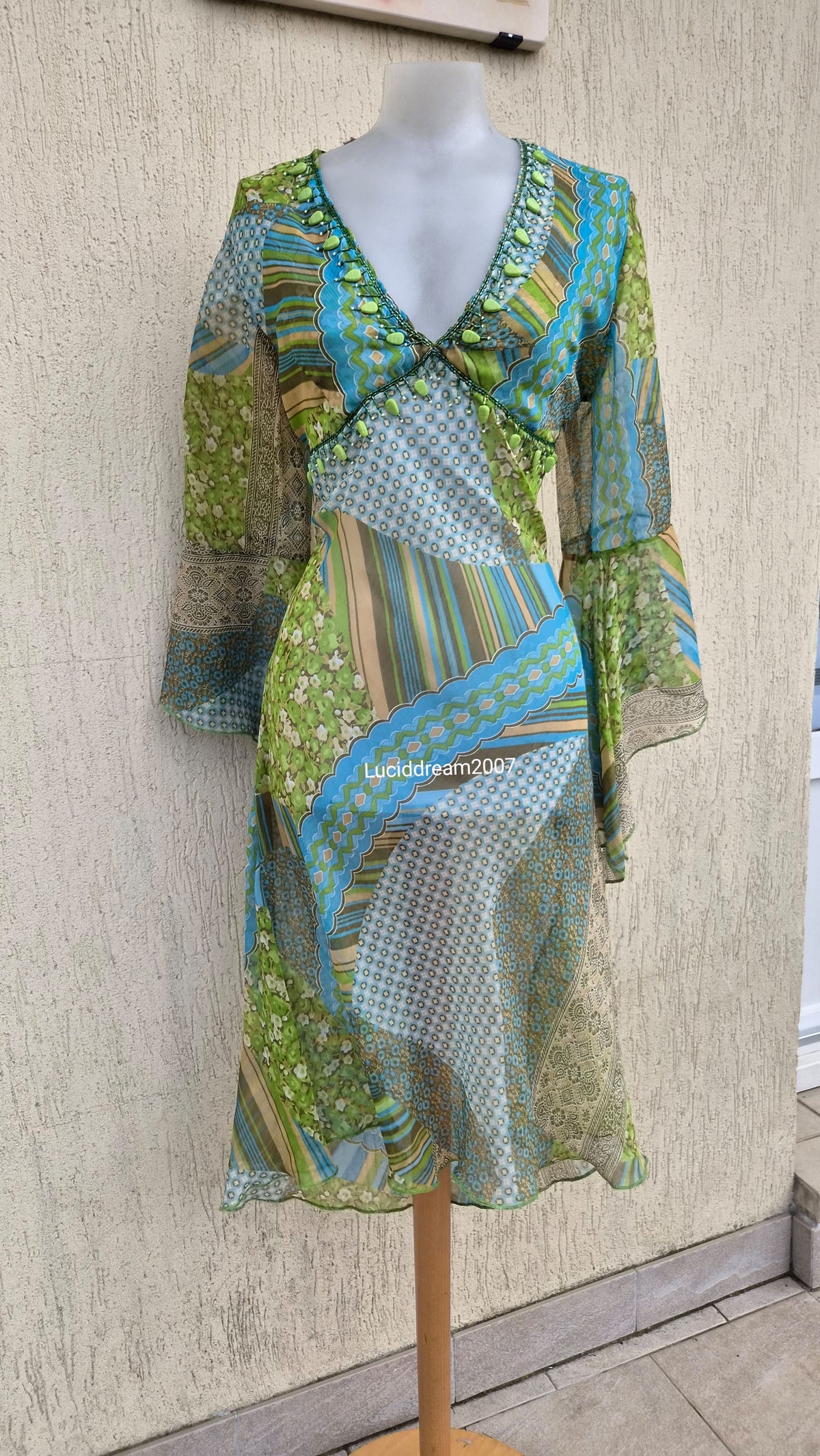 Robe de plage tons verts
