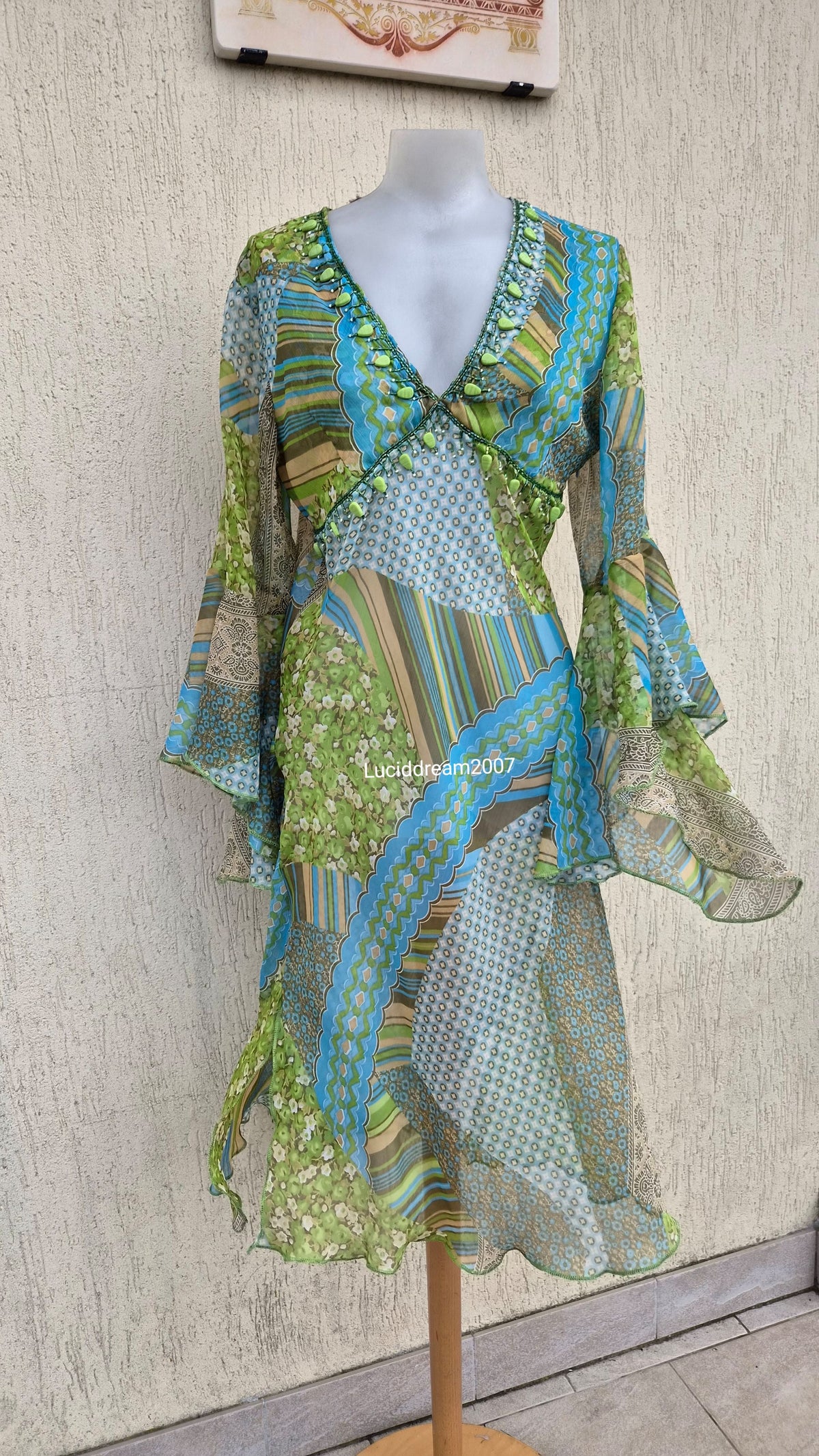 Robe de plage tons verts