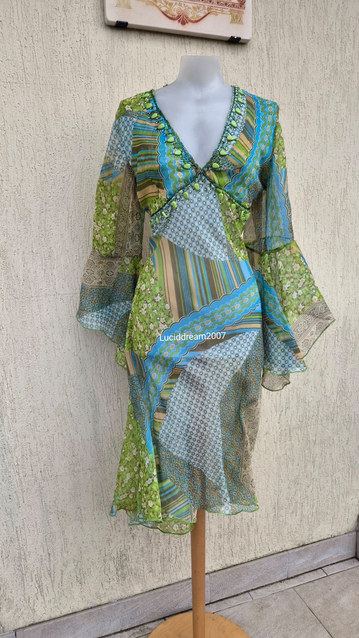 Robe de plage tons verts