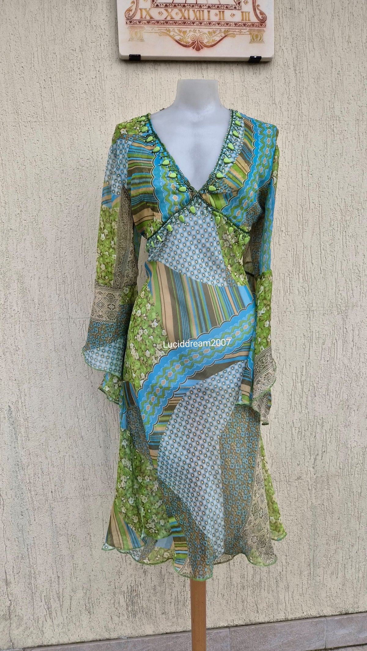 Robe de plage tons verts