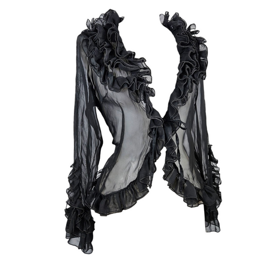 Ruffled voile blouse