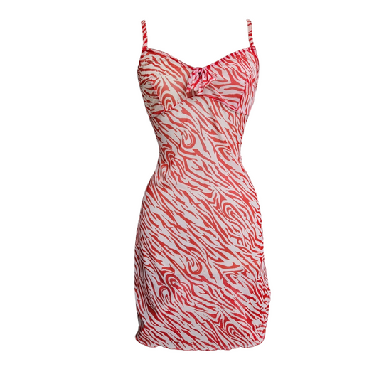 Robe en voile zébrée