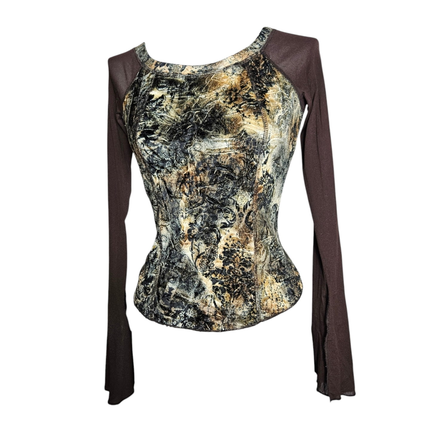 Top in voile and short velvet