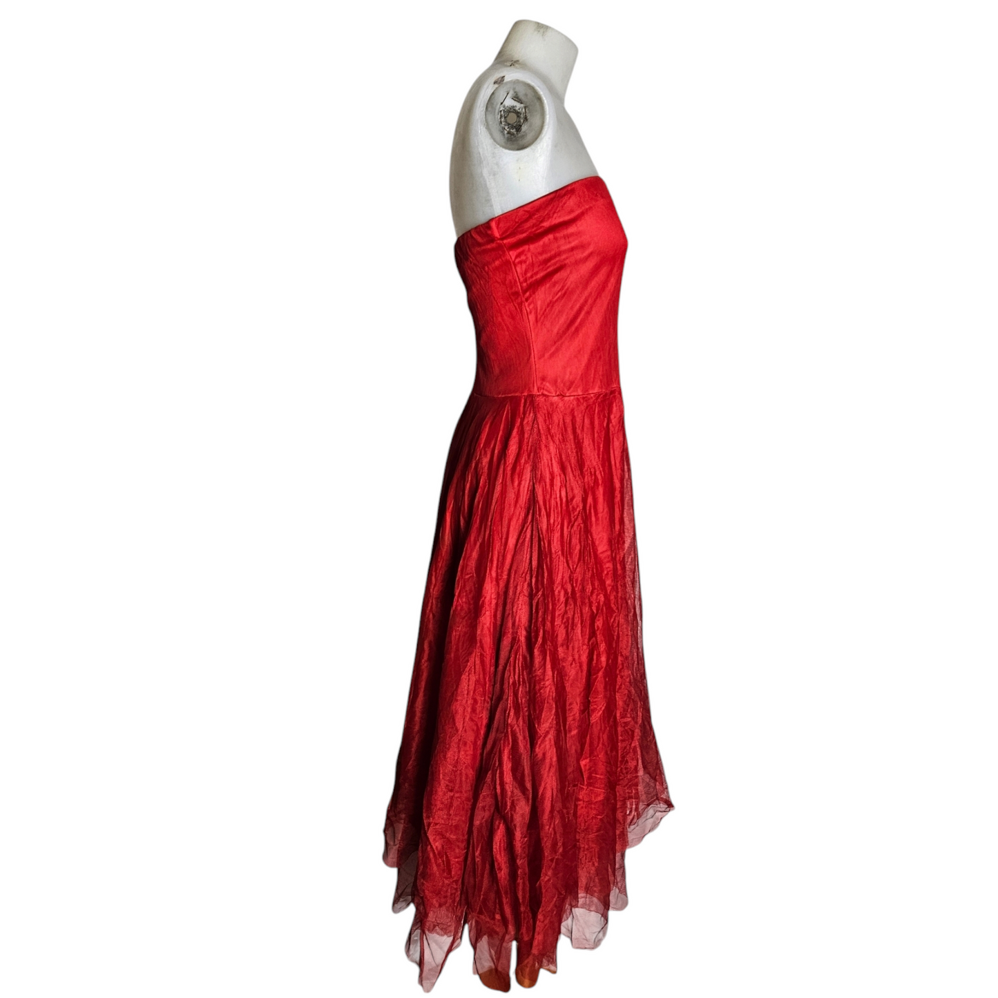 Strapless dress in fine mesh