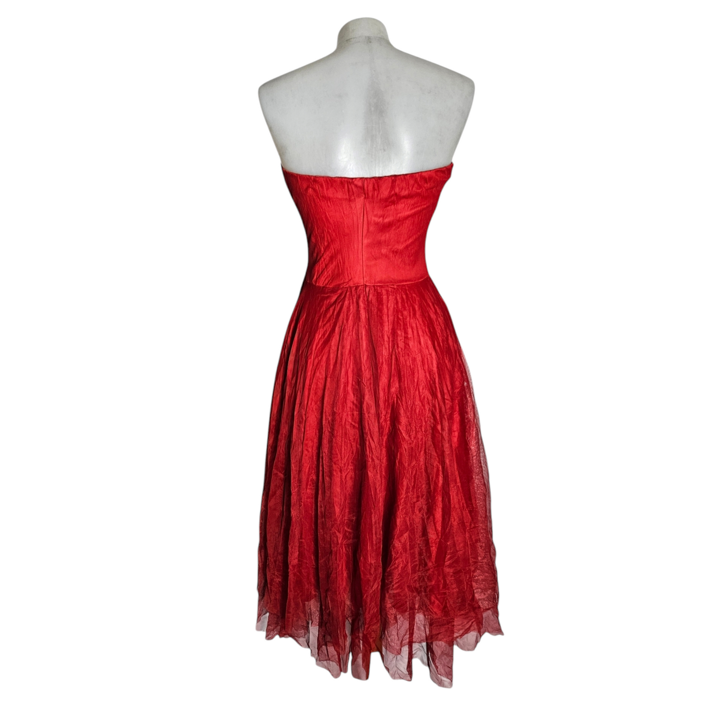 Strapless dress in fine mesh
