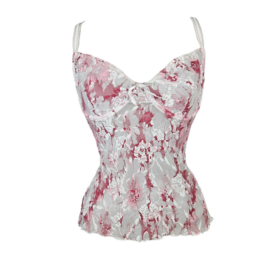 Haut en dentelle florale