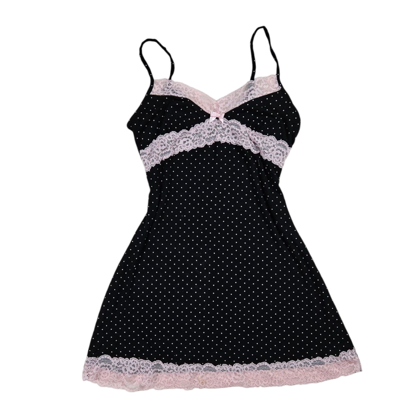 Lingerie-style polka dot dress