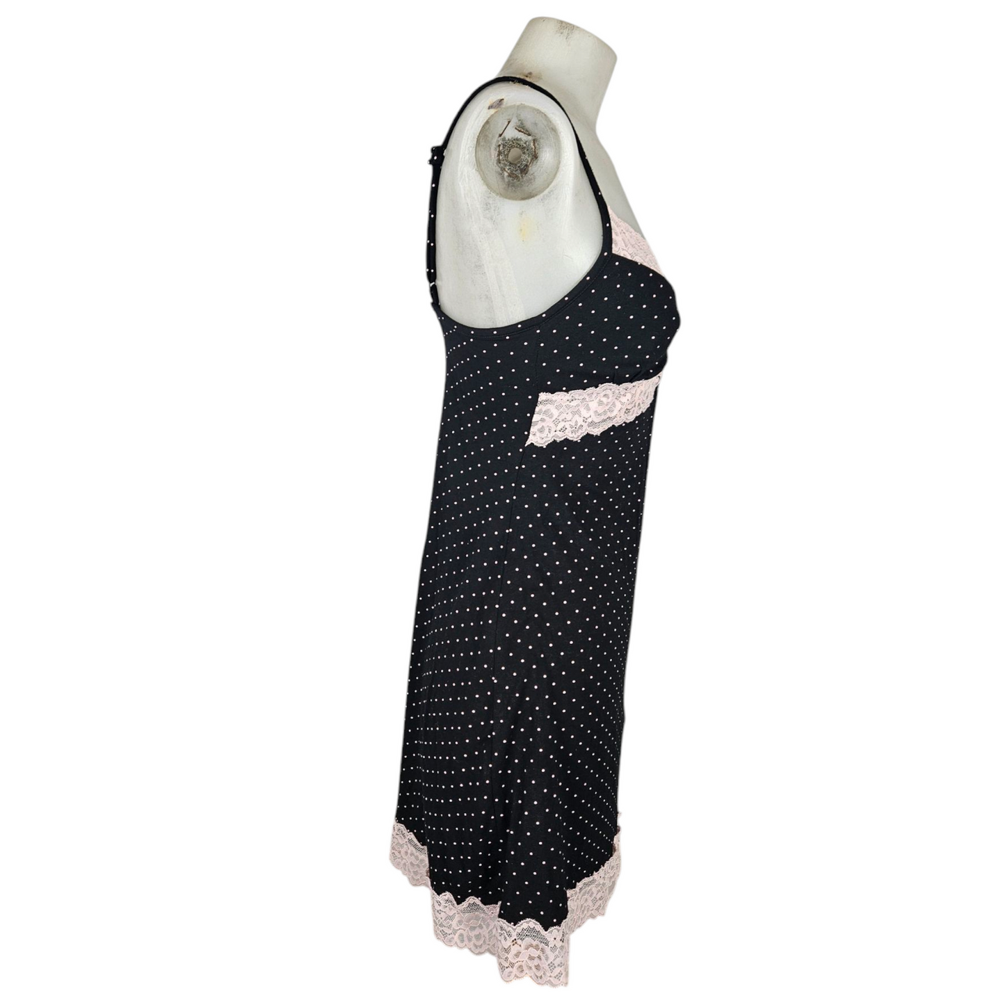 Lingerie-style polka dot dress
