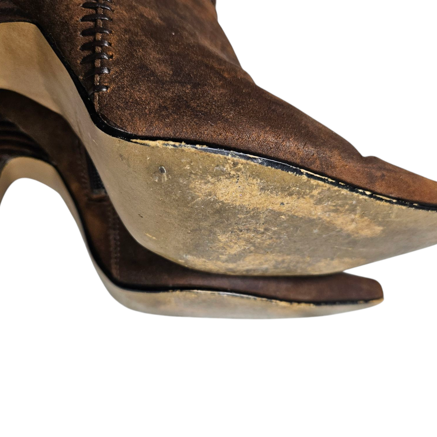 Bottines vintages détails surpiqures