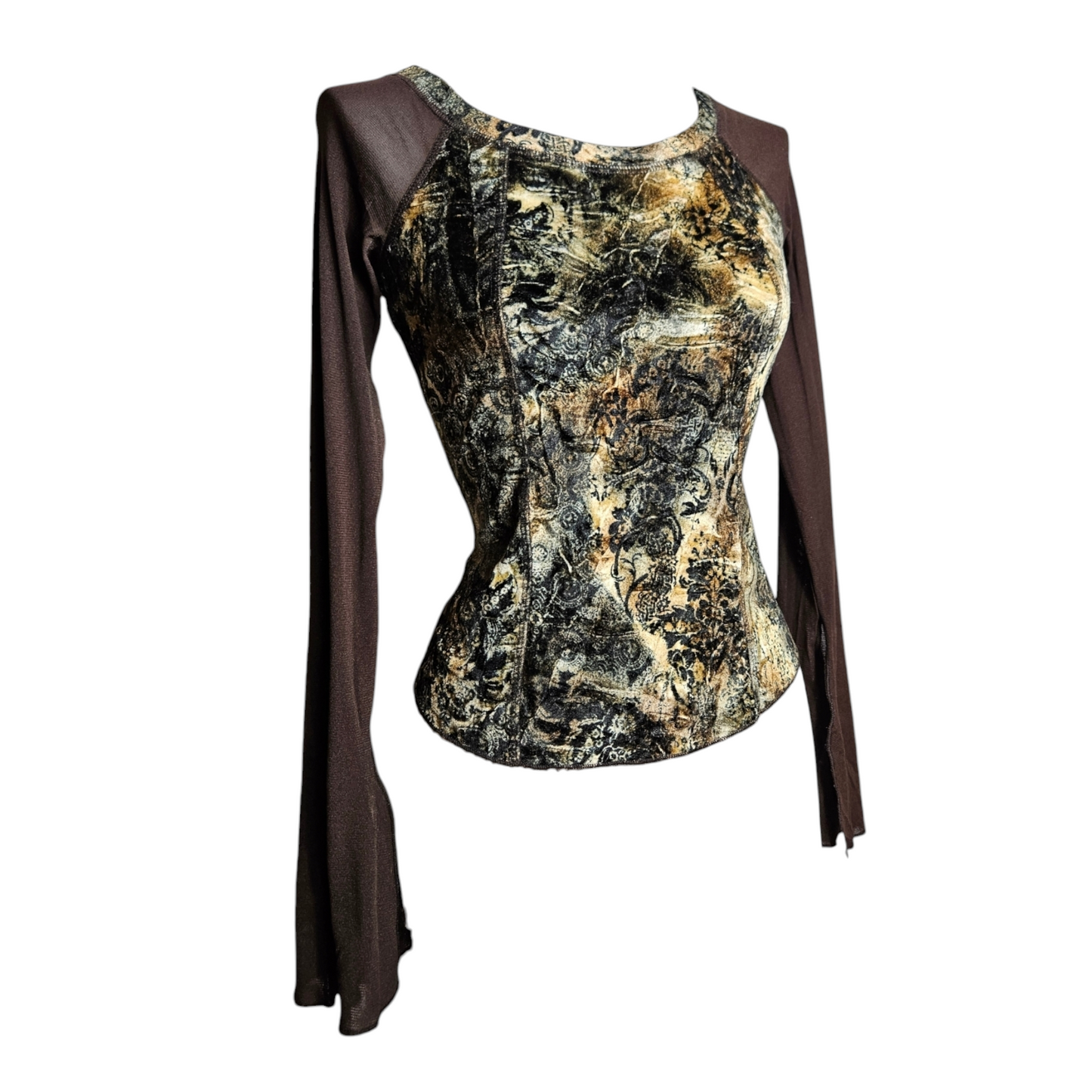 Top in voile and short velvet