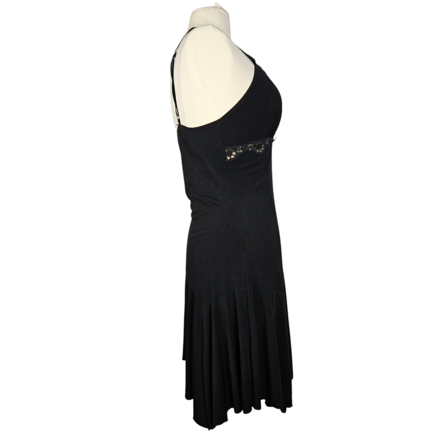 Asymmetrical dress with gold trim