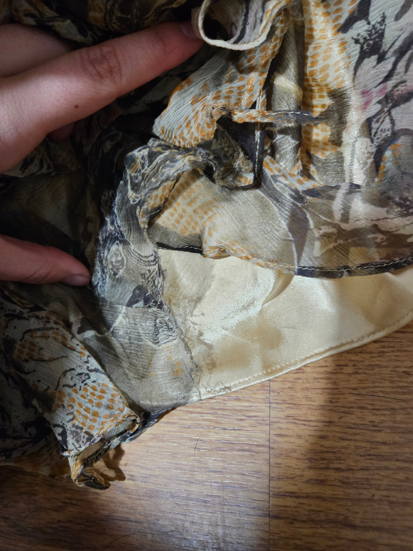 Vestido largo de voile bordado