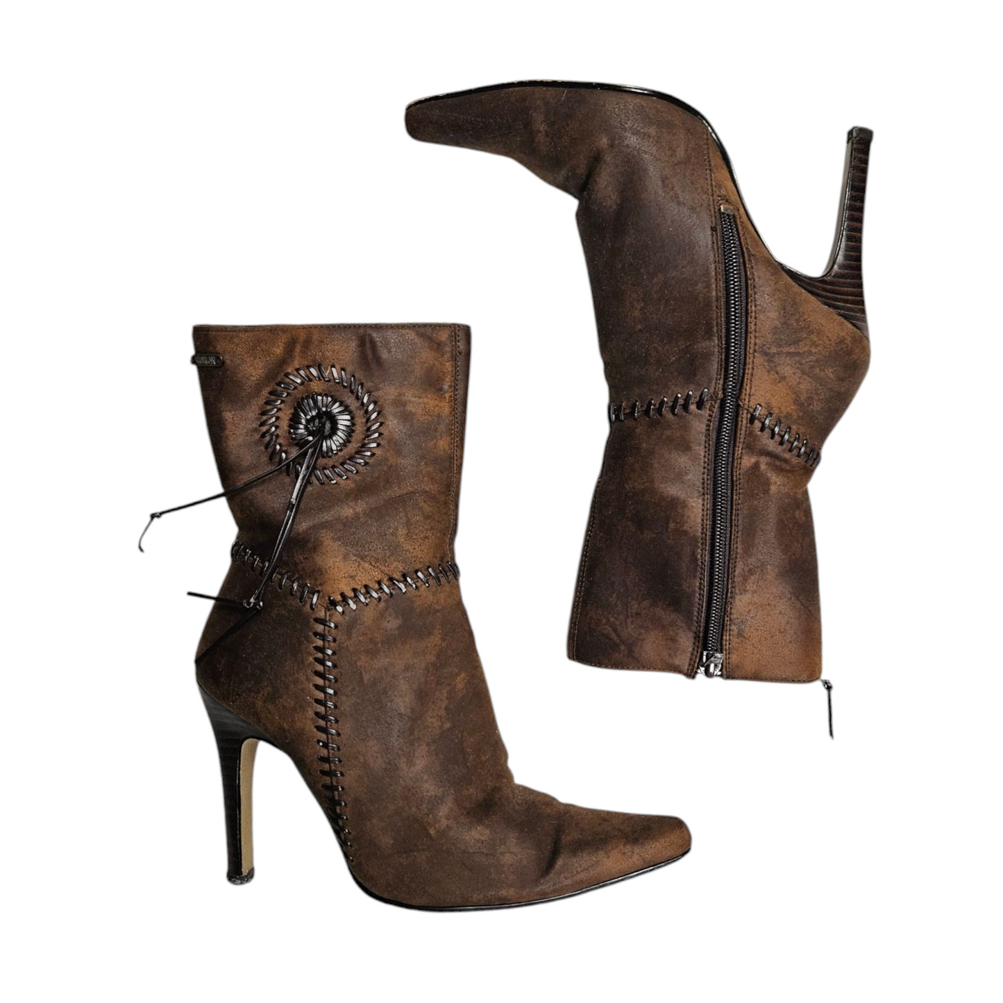 Bottines vintages détails surpiqures