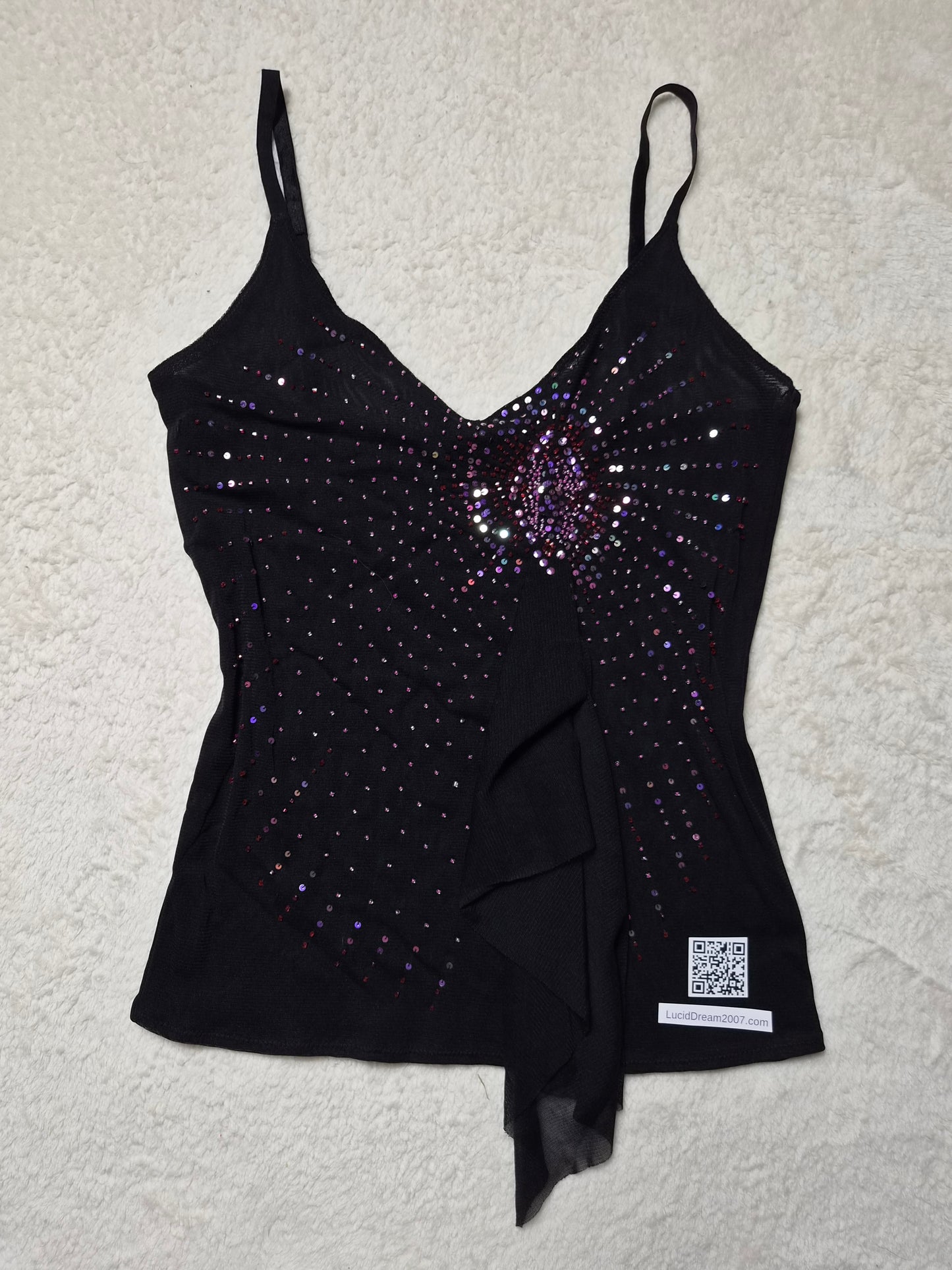 Haut en voile asymétrique à strass