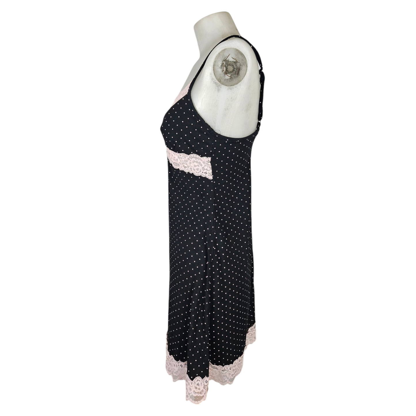 Lingerie-style polka dot dress