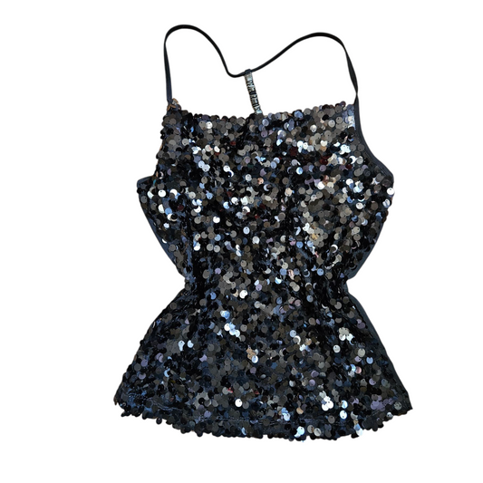 Dos nu en sequins noirs