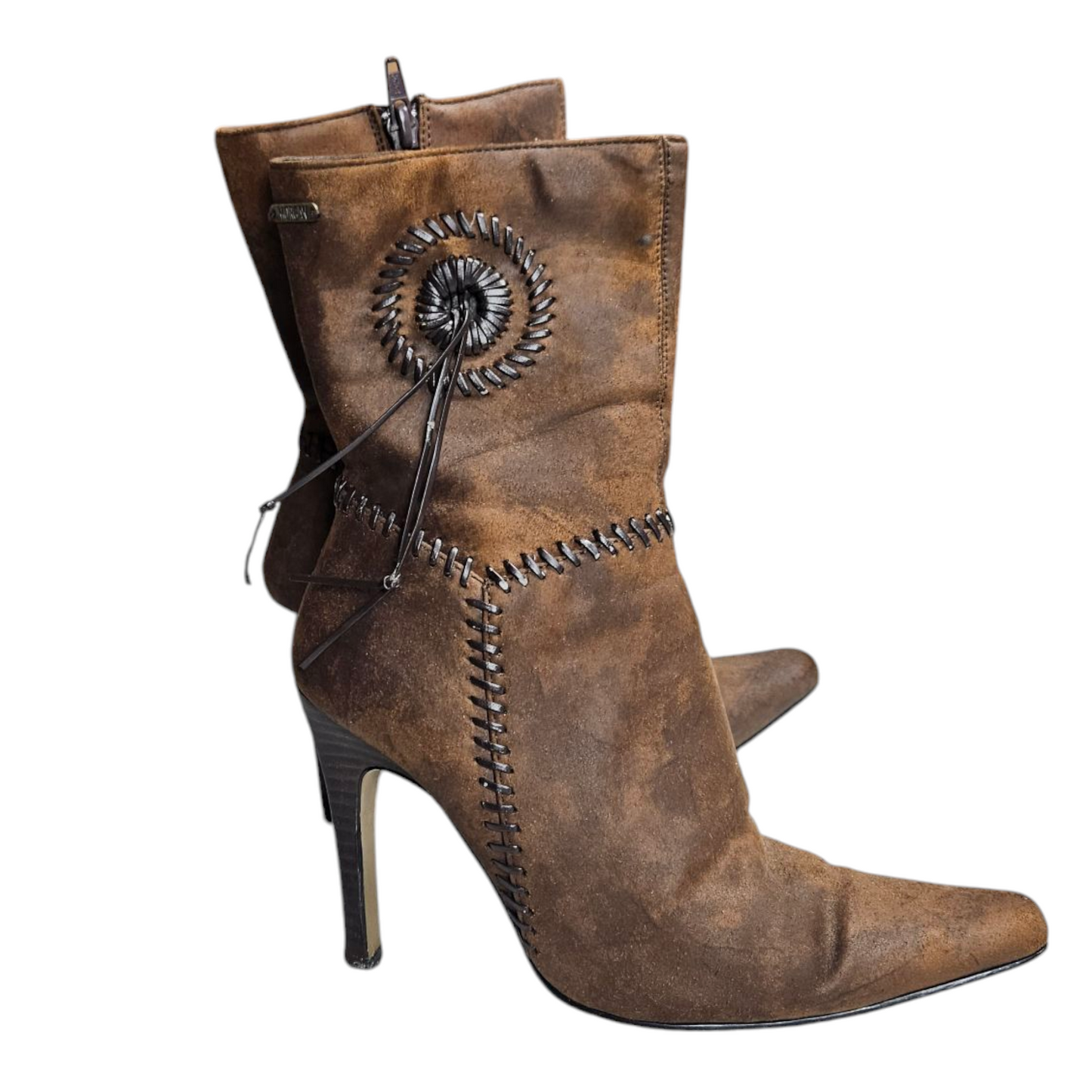 Bottines vintages détails surpiqures